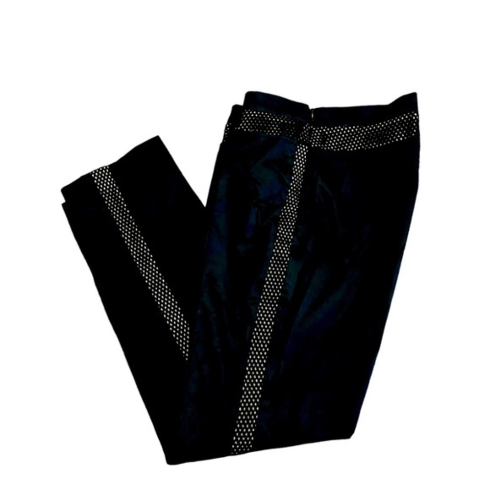 Akris Punto Black Mesh Side Stripe Pants US 6‎